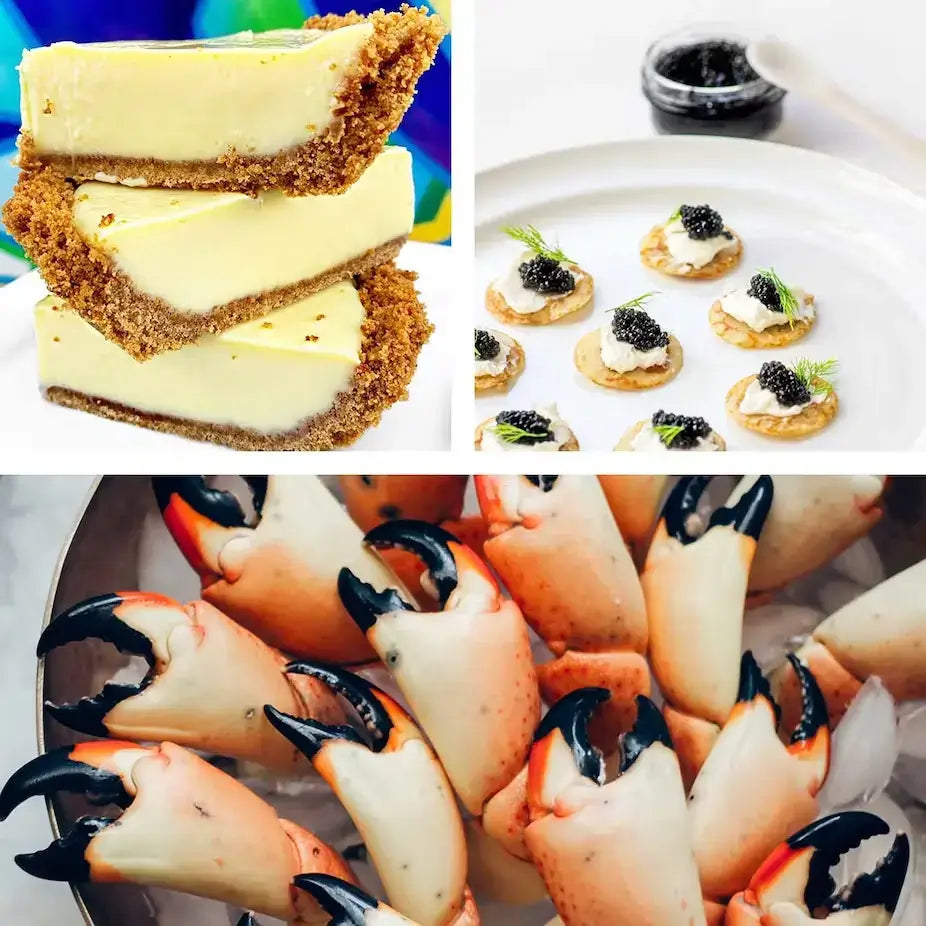 Stone Crabs and Caviar for 2 with Key Lime Pie Stone Crab